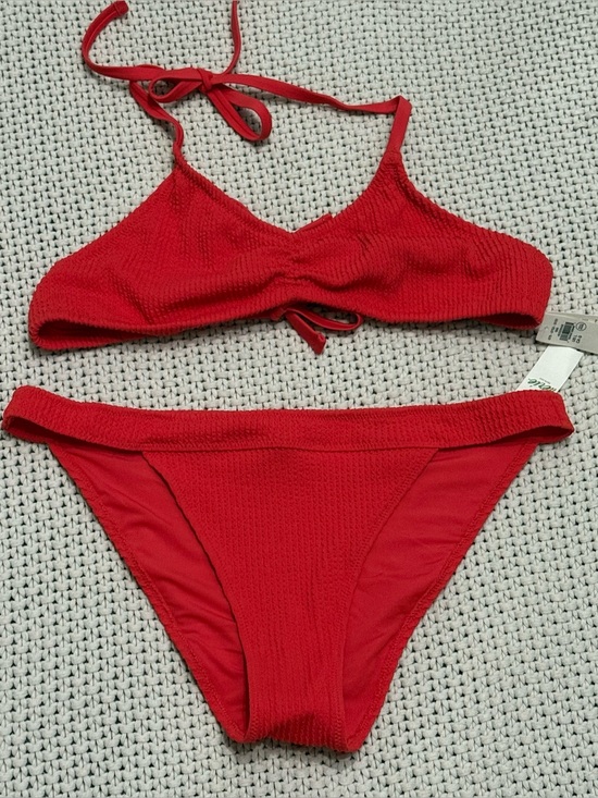 aerie Other - NWT Aerie Red Ribbed Bikini Set -Size Large